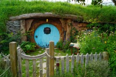 Blue Hobbit Hole with Small Window