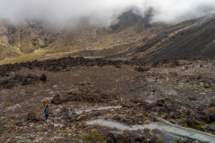 The Beginning of the Devil's Staircase on the Tongariro Alpine Crossing
