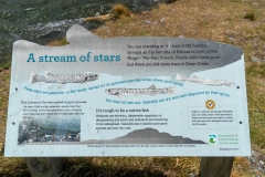 Informational sign referencing Edoras and the filming of The Lord of the Rings