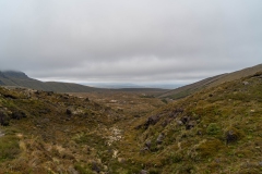 Looking out over Mangatepopo car park on Tongariro Alpine Crossing